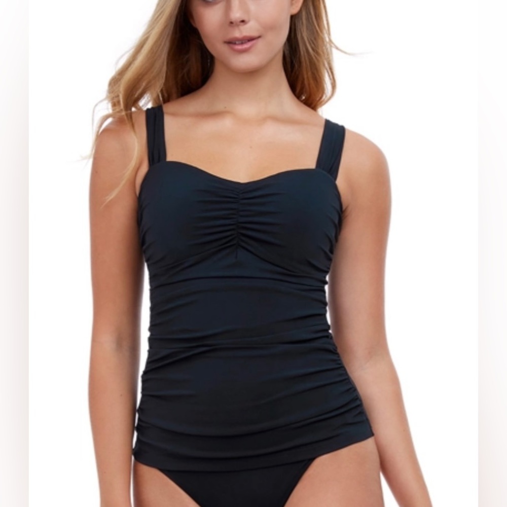 Profile by Gottex Women's Sweetheart Tankini Top Black, 34D